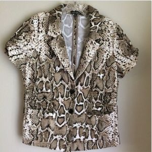 Blazer Jacket Top Snake Print